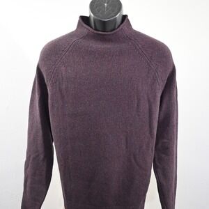 Banana Republic Italian Wool Sweater Mens‎ Large Dark Red Long Sleeve Pullover